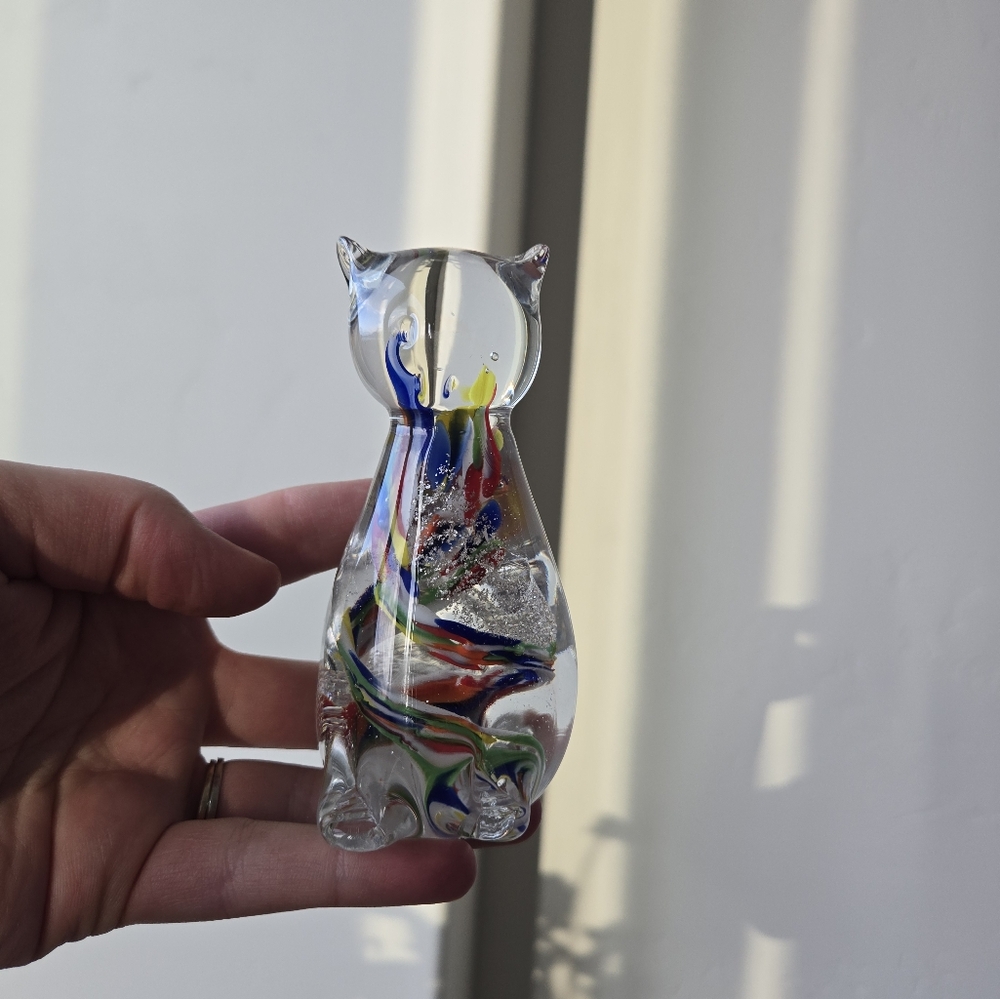 Blown Glass Cat Figurine